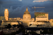 sunburst over City Hall